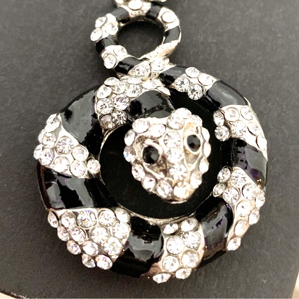 Rhinestone Snake Necklace Pendant - Striped